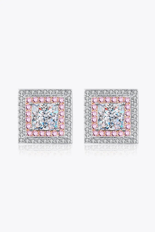 Moissanite Square Stud Earrings by Partner Label