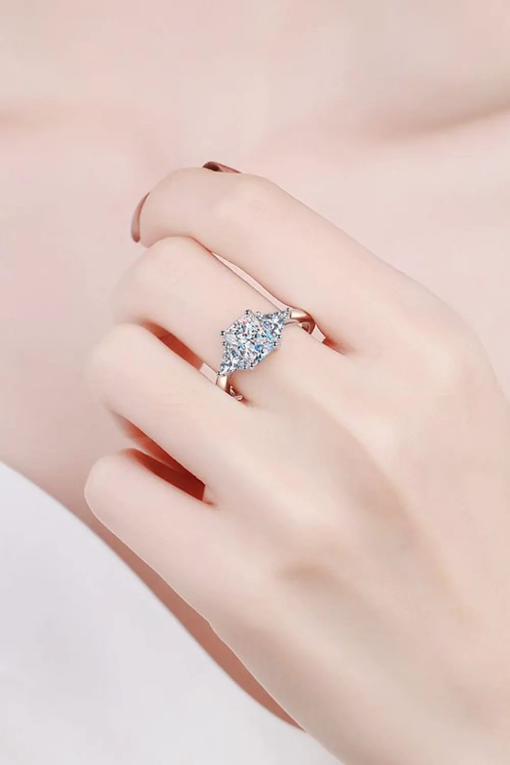 3 Carat Moissanite 925 Sterling Silver Rhodium-Plated Ring by Partner Label