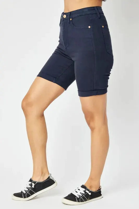 Judy Blue Full Size High Waist Tummy Control Bermuda Shorts by Judy Blue