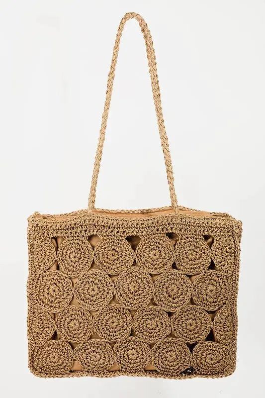 Fame Square Braided Pattern Tote Bag by Fame