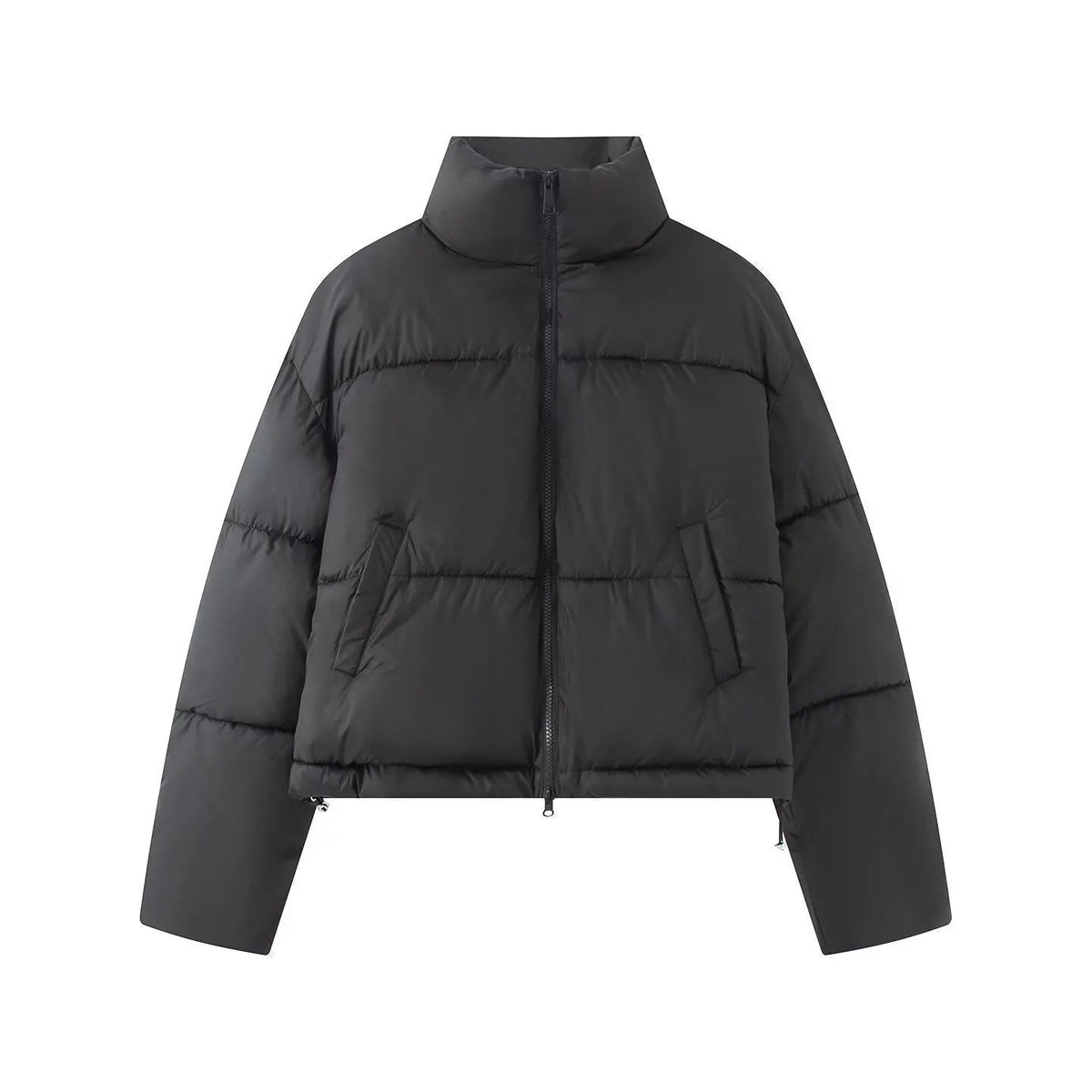TitleWomen's Matte Black Short Puffer Jacket BYMANYC ® New York CONTEMPORARY VIBRANT MODERN FASHION - New Collection by BYMANYC ® New York
