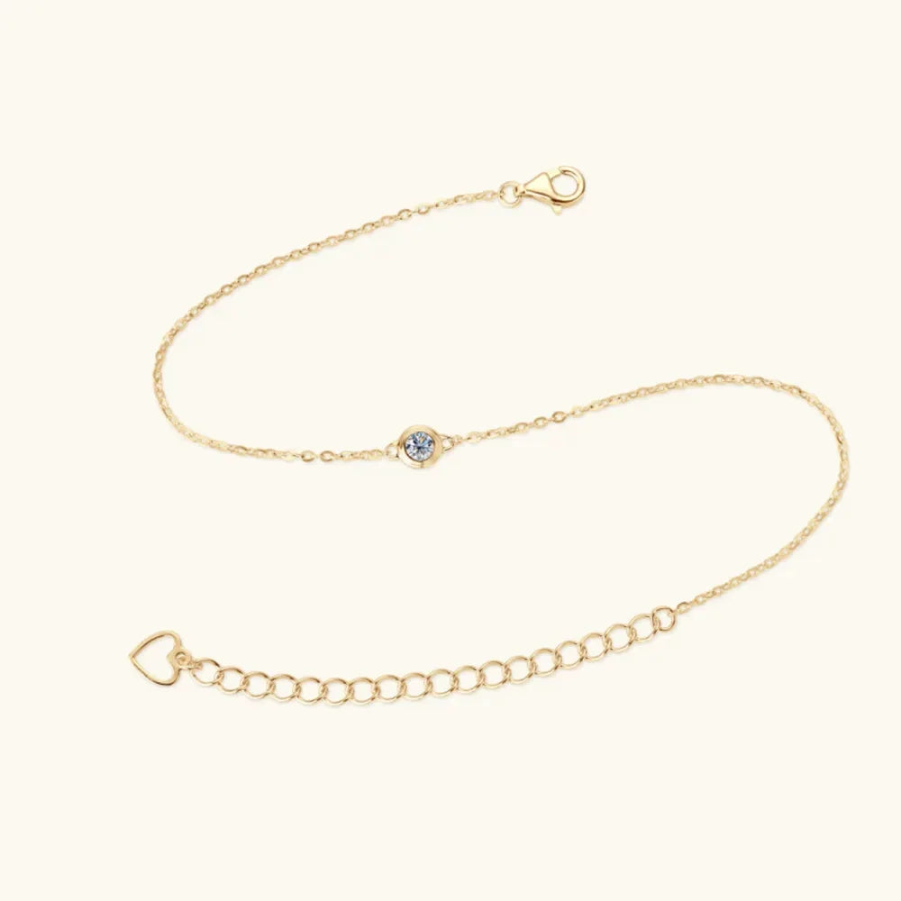 Inlaid Moissanite 925 Sterling Silver Bracelet by Partner Label