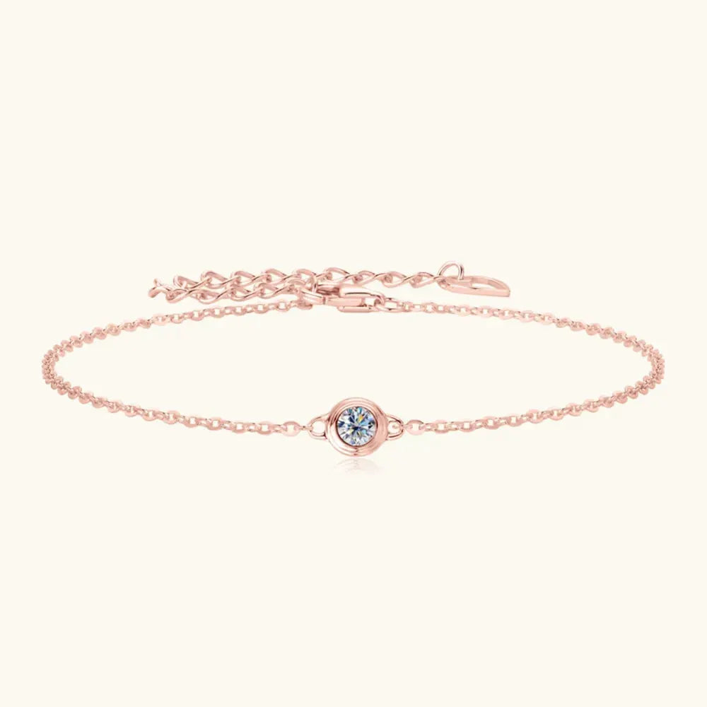 Inlaid Moissanite 925 Sterling Silver Bracelet by Partner Label
