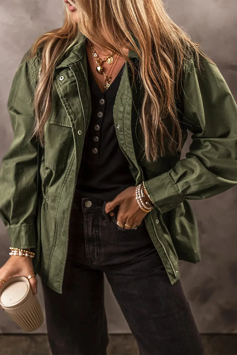 Zip Up Long Sleeve Jacket by Partner Label