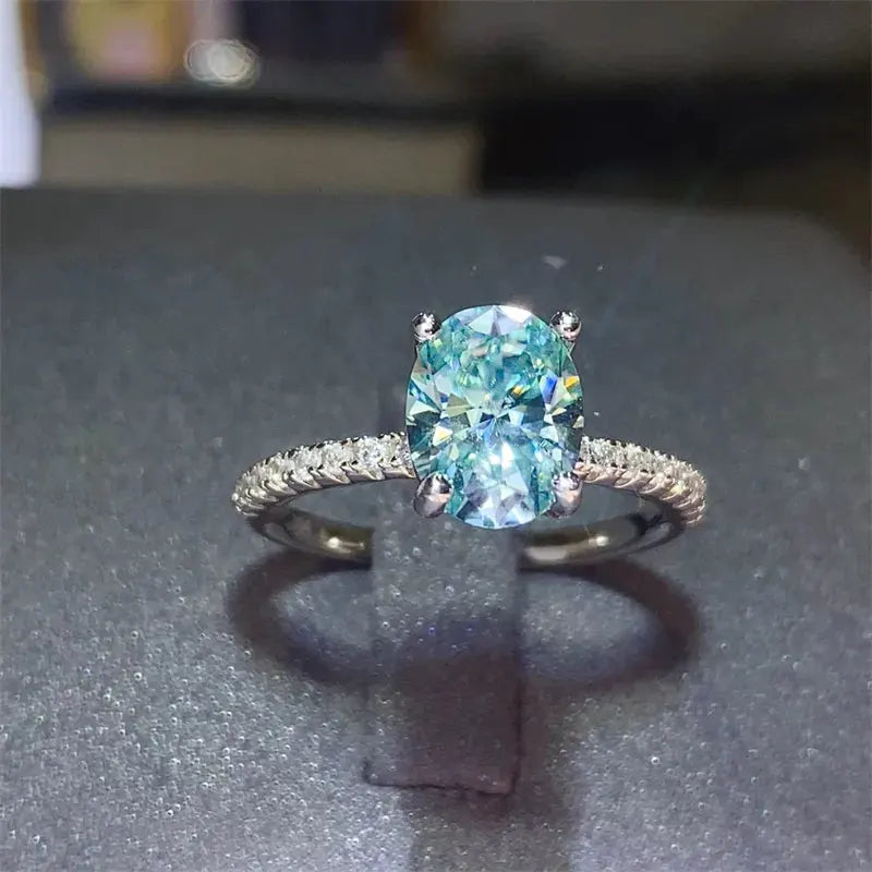 2 Carat Moissanite Zircon 925 Sterling Silver Ring by Partner Label