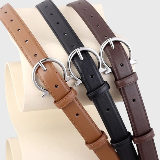 Buckle Leather Belt by Trendsi