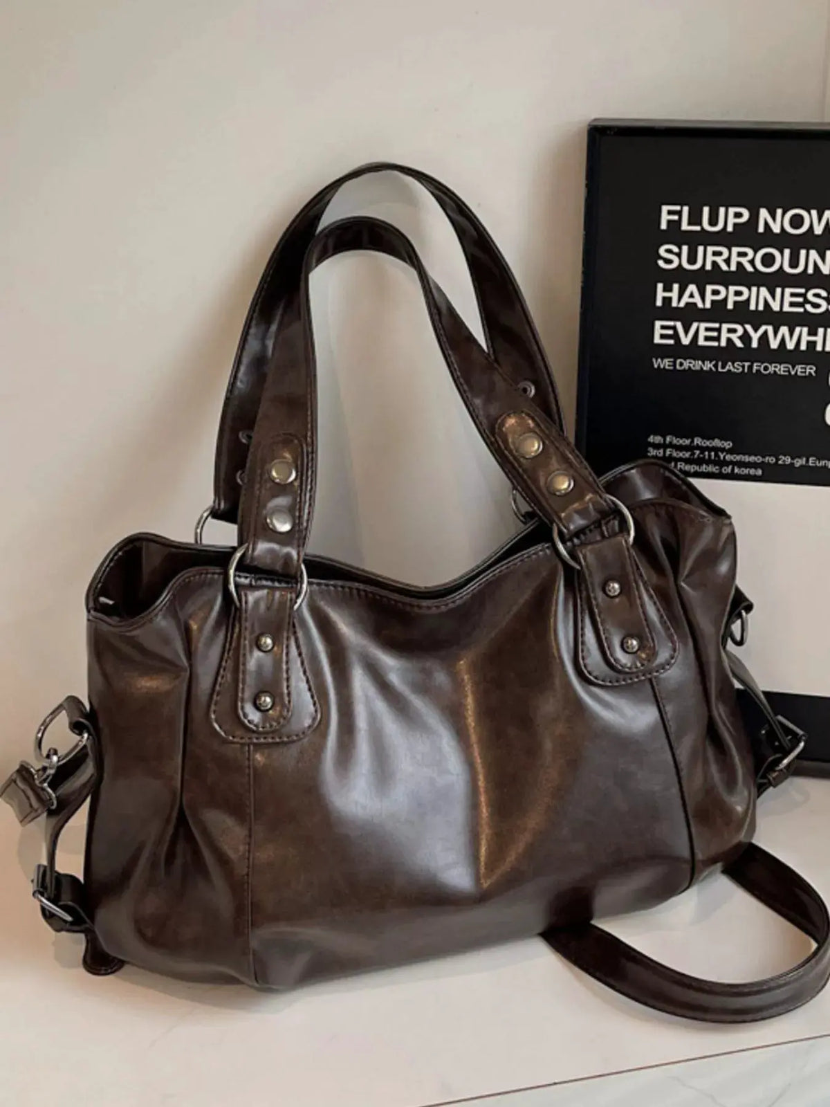 Vintage Style Leather Handbag by Partner Label
