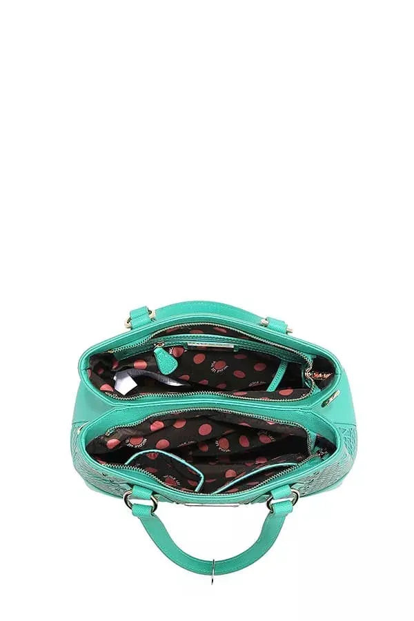 Nicole Lee USA Monogram Pattern Handbag with Rhinestones Decor by Nicole Lee USA