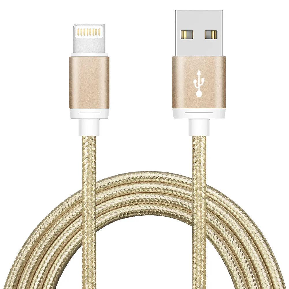 iPhone Braided Cable Charger - Gold by Savoy Active