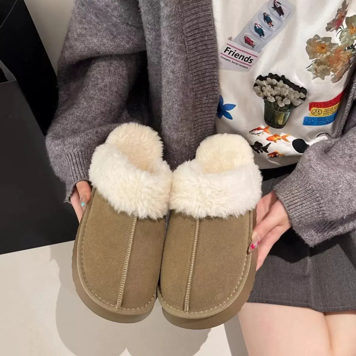 Round Toe Platform Slippers by Partnel Label