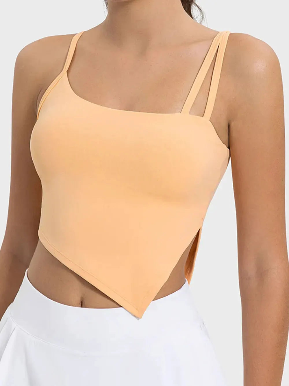 Millennia Slit Asymmetrical Neck Active Cami by Millennia