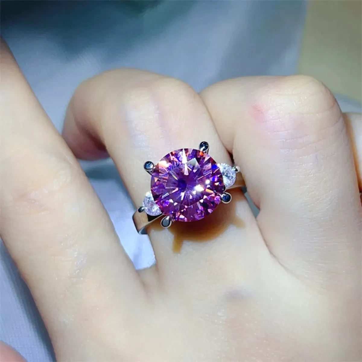 5 Carat Moissanite 925 Sterling Silver Ring by Partner Label
