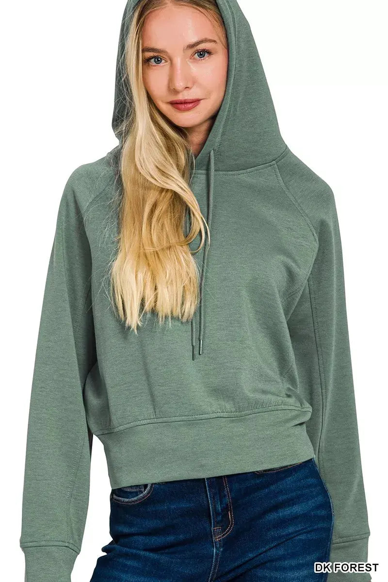 Zenana Drawstring Scuba Hoodie by Zenana