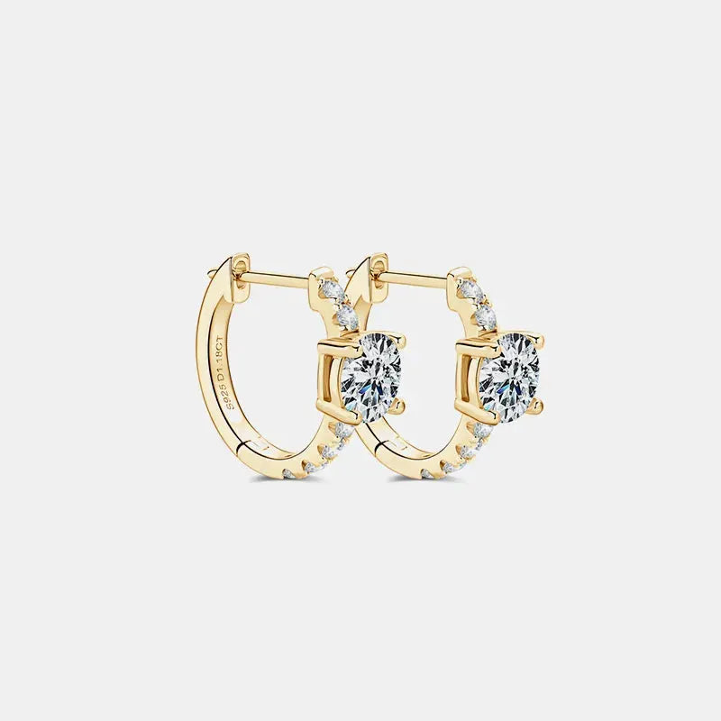 2.36 Carat Moissanite Zircon 925 Sterling Silver Hoop Earrings by Partner Label