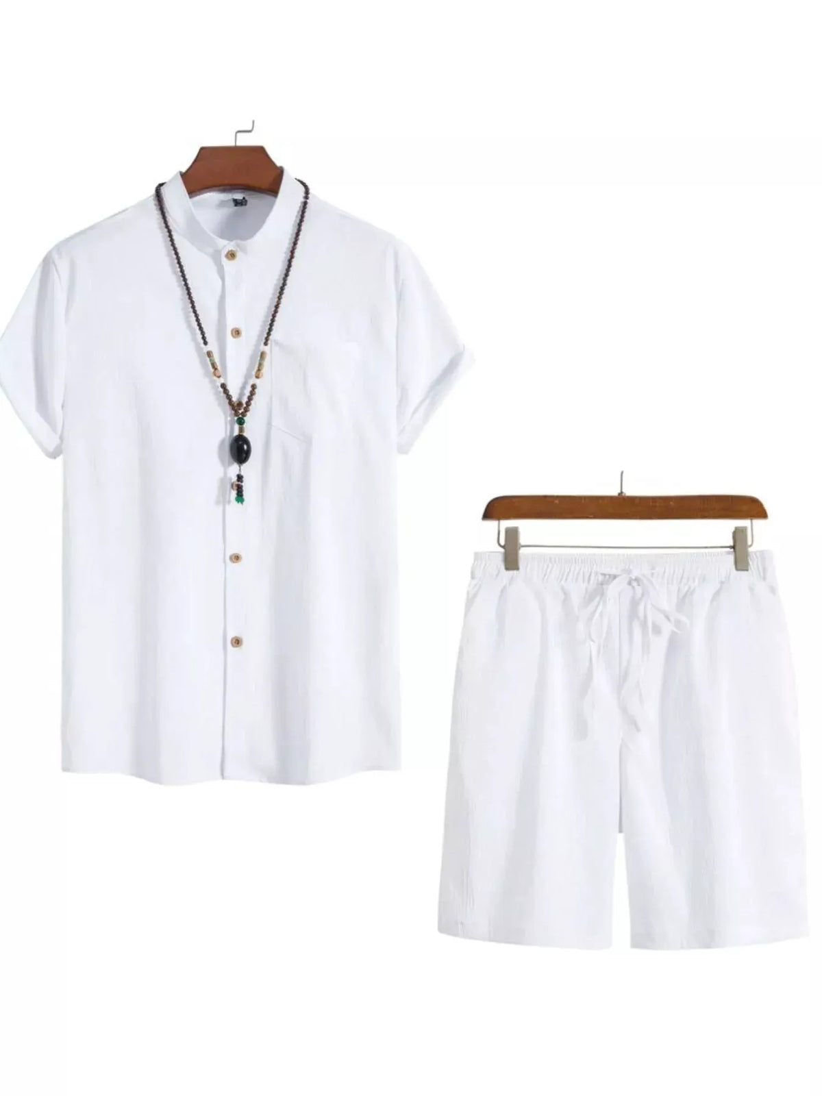 Men's Plus Size Casual Short Sleeve Shirt and Shorts Set by Trendsi