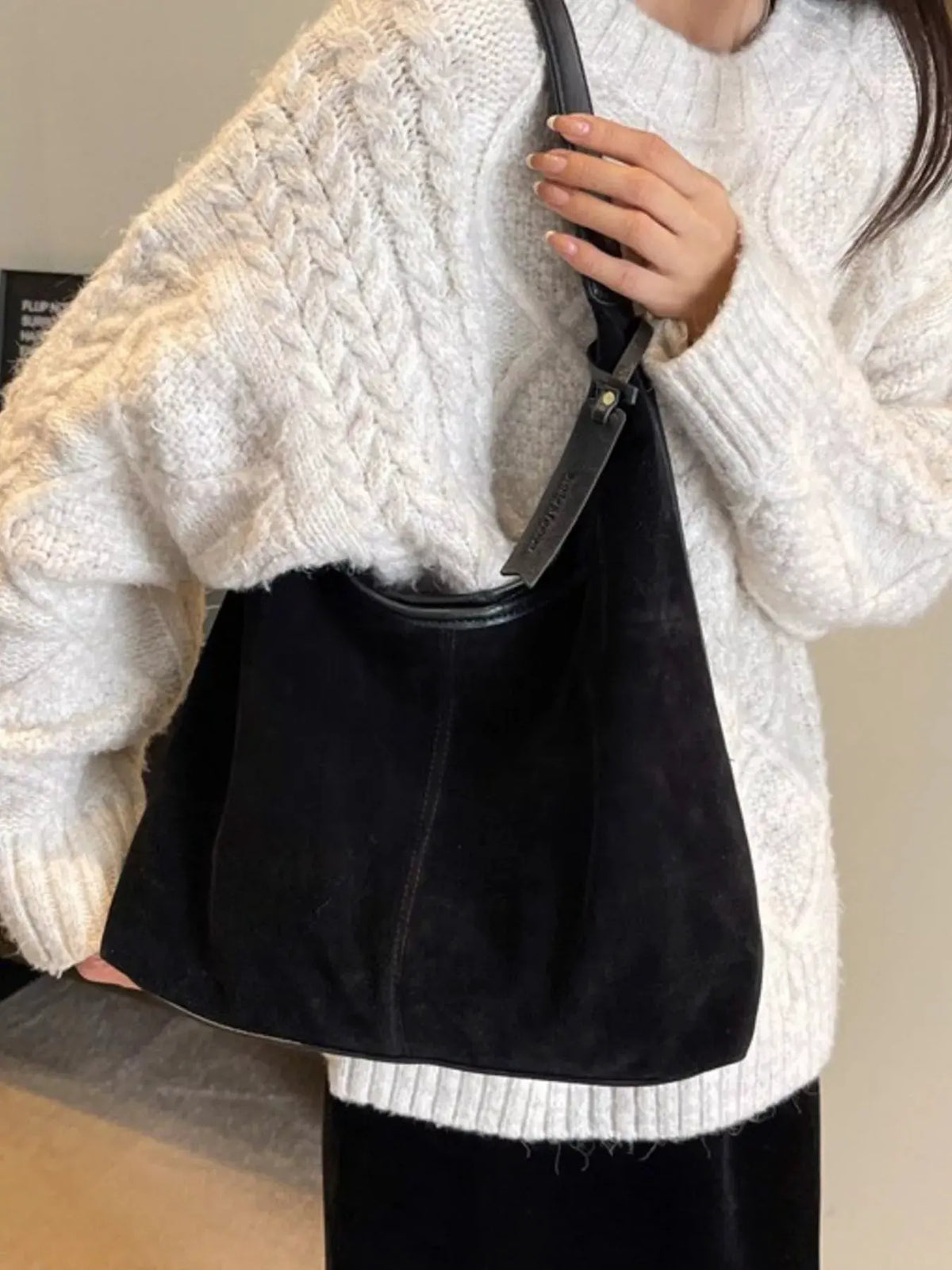 Vintage Suede Shoulder Bag by Partner Label