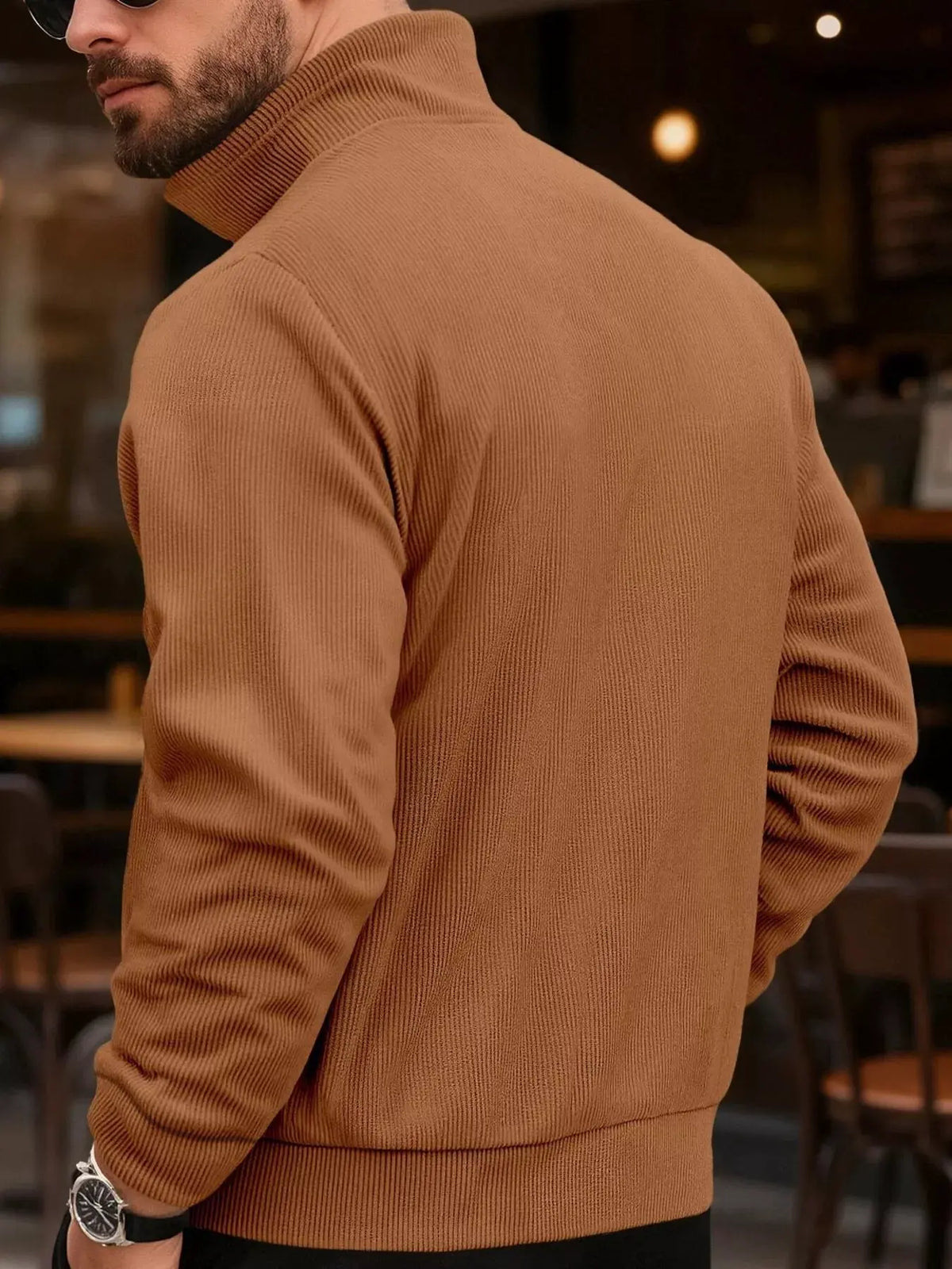 Men's Full Size Casual Corduroy Button-Down Jacket Plus Size by Partner Label