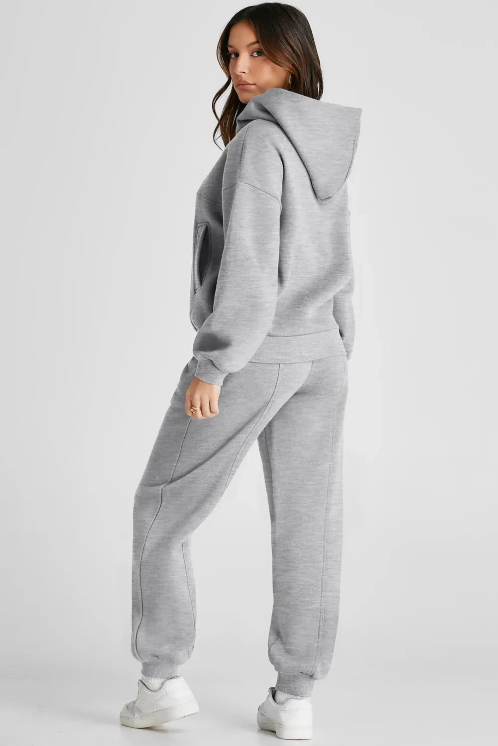 Dropped Shoulder Long Sleeve Hoodie and Pants Active Set by Partner Label