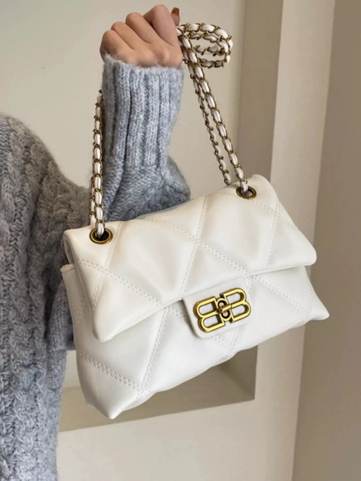 Quilted Flap Chain Crossbody Bag by Partner Label