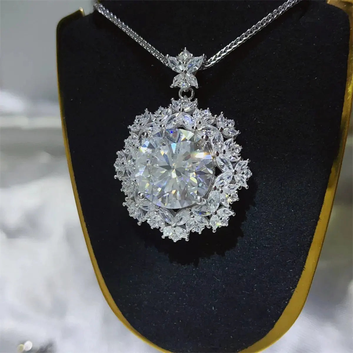 10 Carat Moissanite 925 Sterling Silver Necklace by Partner Labels