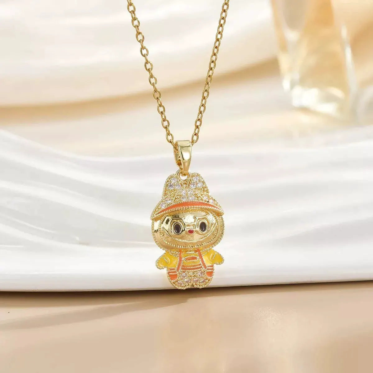 18K Gold-Plated Cartoon Character Pendant Necklace by Partner Label