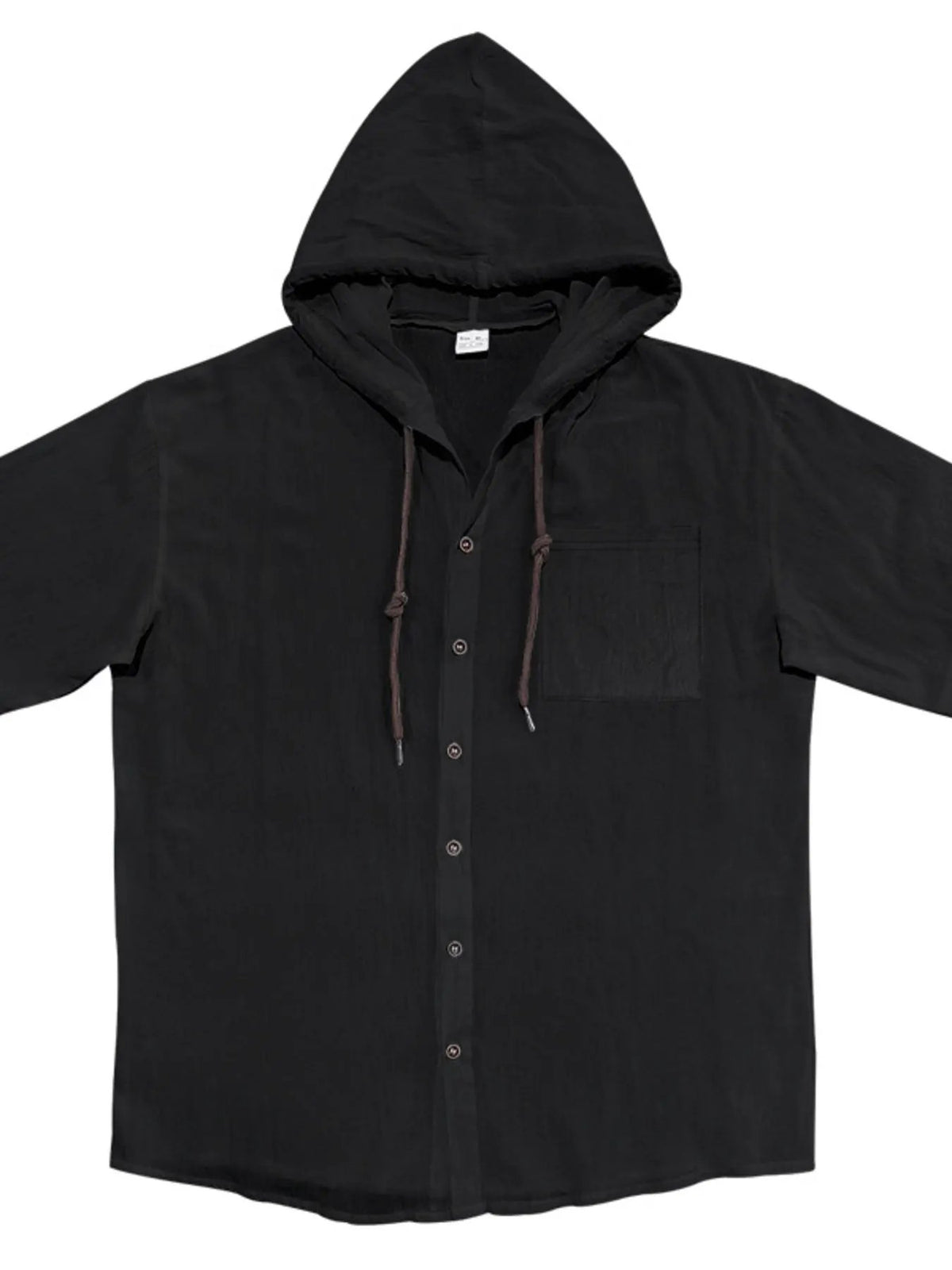 Men's Full Size Casual Hooded Short-Sleeve Shirt Plus Size by Trendsi