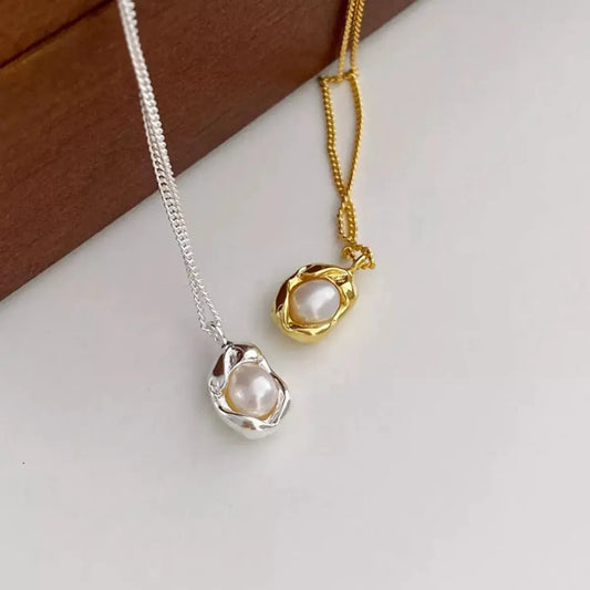 Pearl 925 Sterling Silver Necklace by Partner Labels