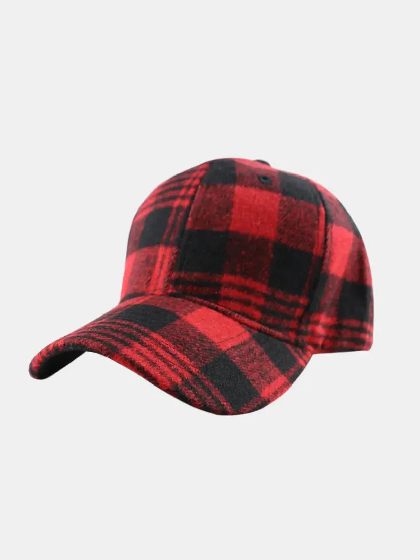 Plaid Adjustable Cotton Baseball Cap by Partner Label