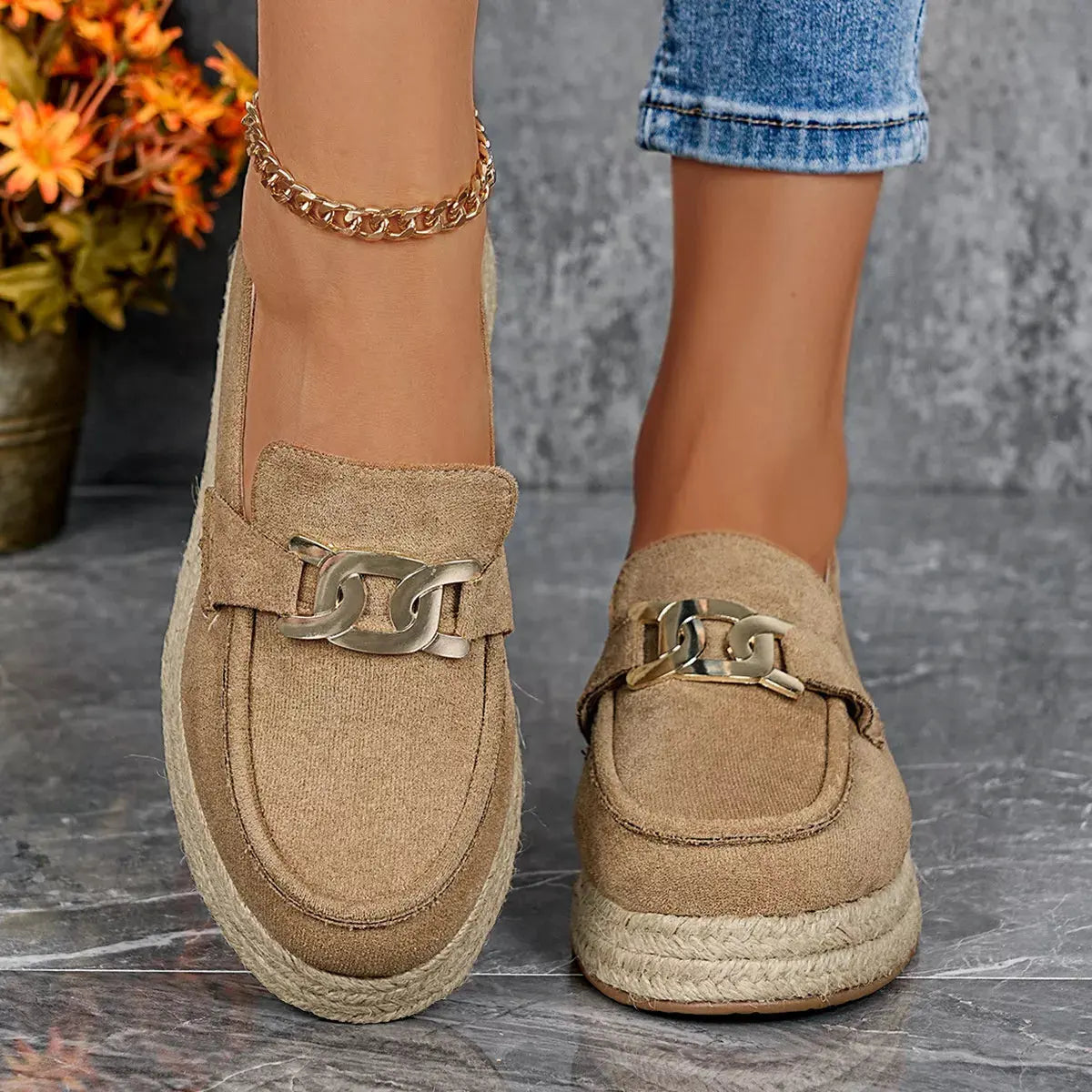 Round Toe Platform Slip-Ons by Partner Label