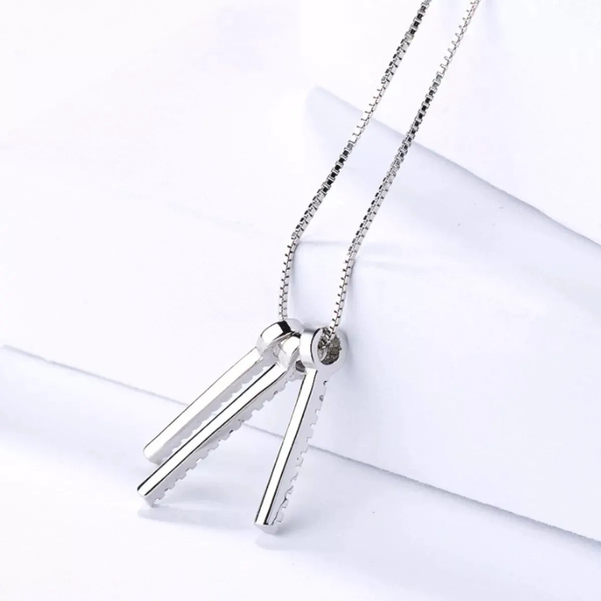 925 Sterling Silver Zircon Tassel Pendant Necklace by Partnel Label