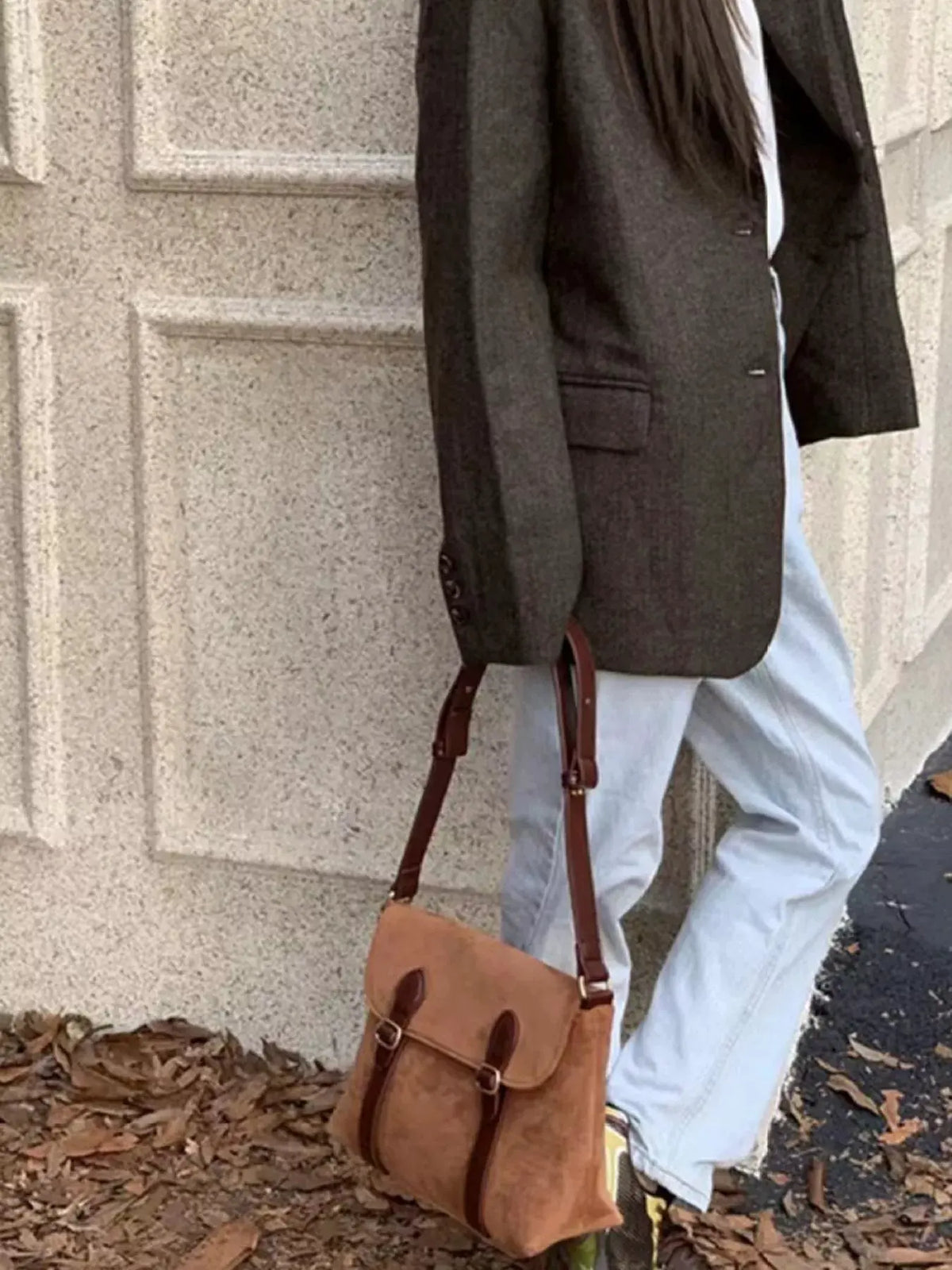 Double Buckle Crossbody Bag by Partner Label