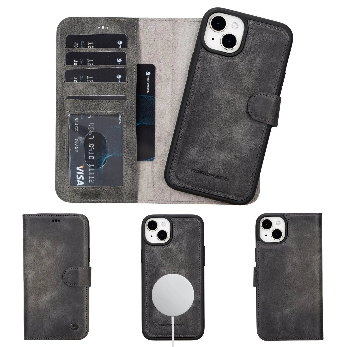 Casper iPhone 14 Series Detachable Leather Wallet Case by TORONATA