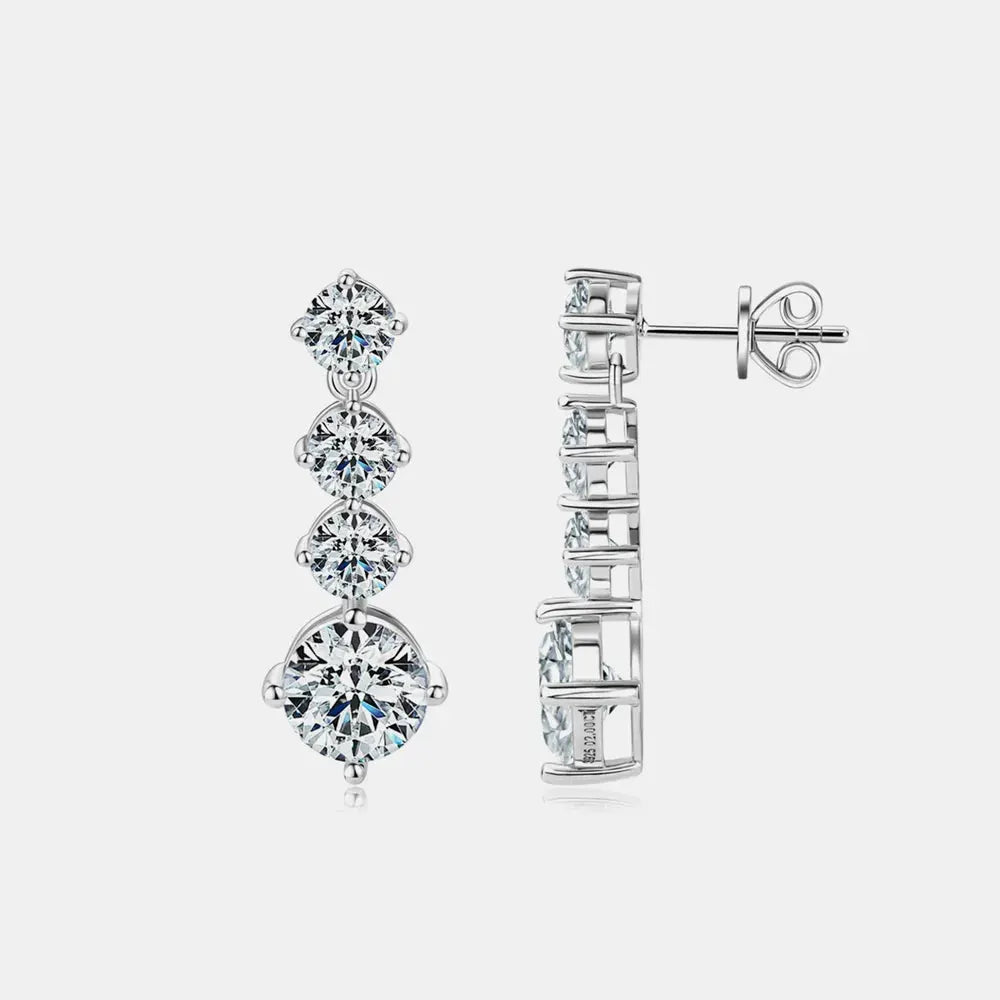 4 Carat Moissanite 925 Sterling Silver Earrings by Partner Label