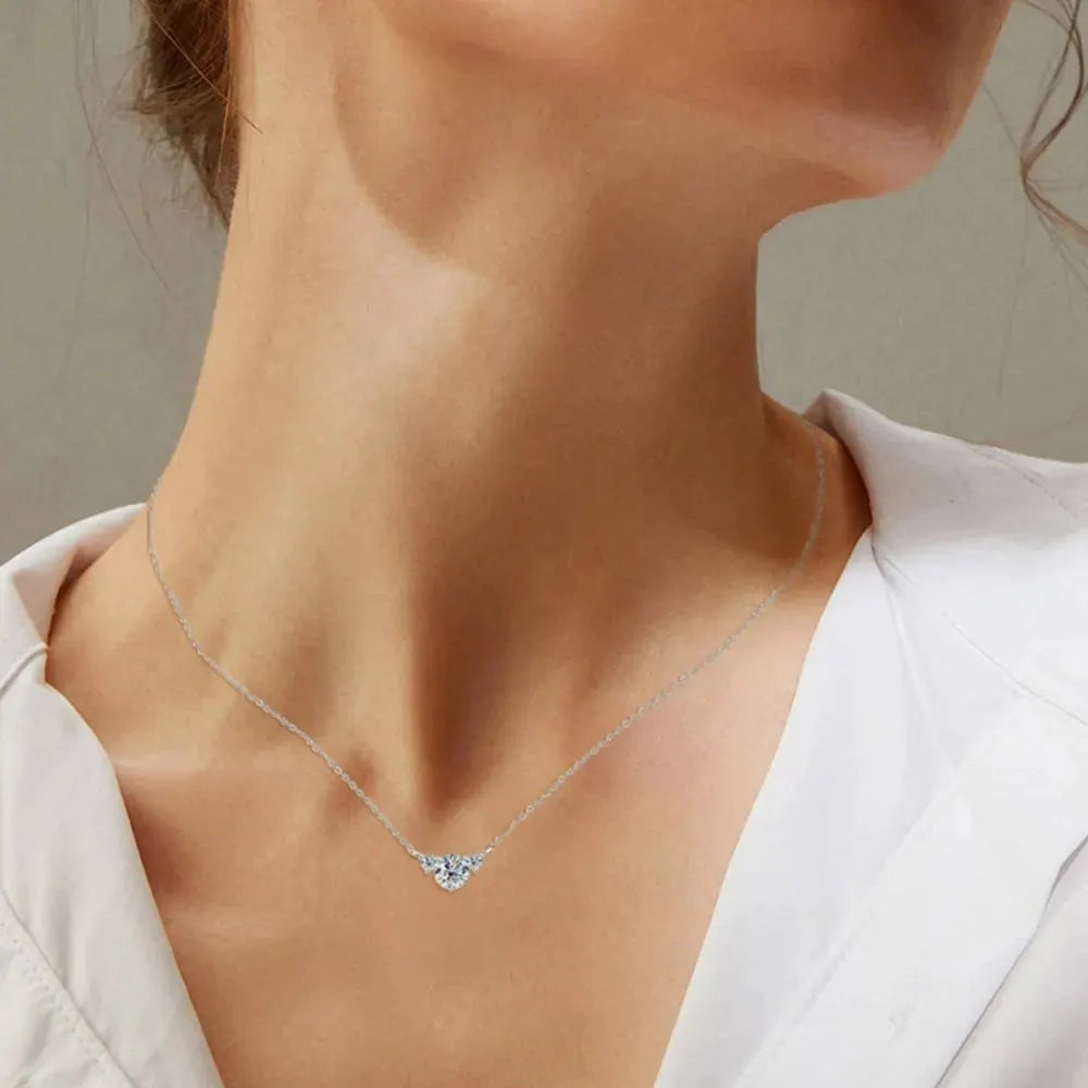 1.2 Carat Moissanite 925 Sterling Silver Necklace by Partner Label