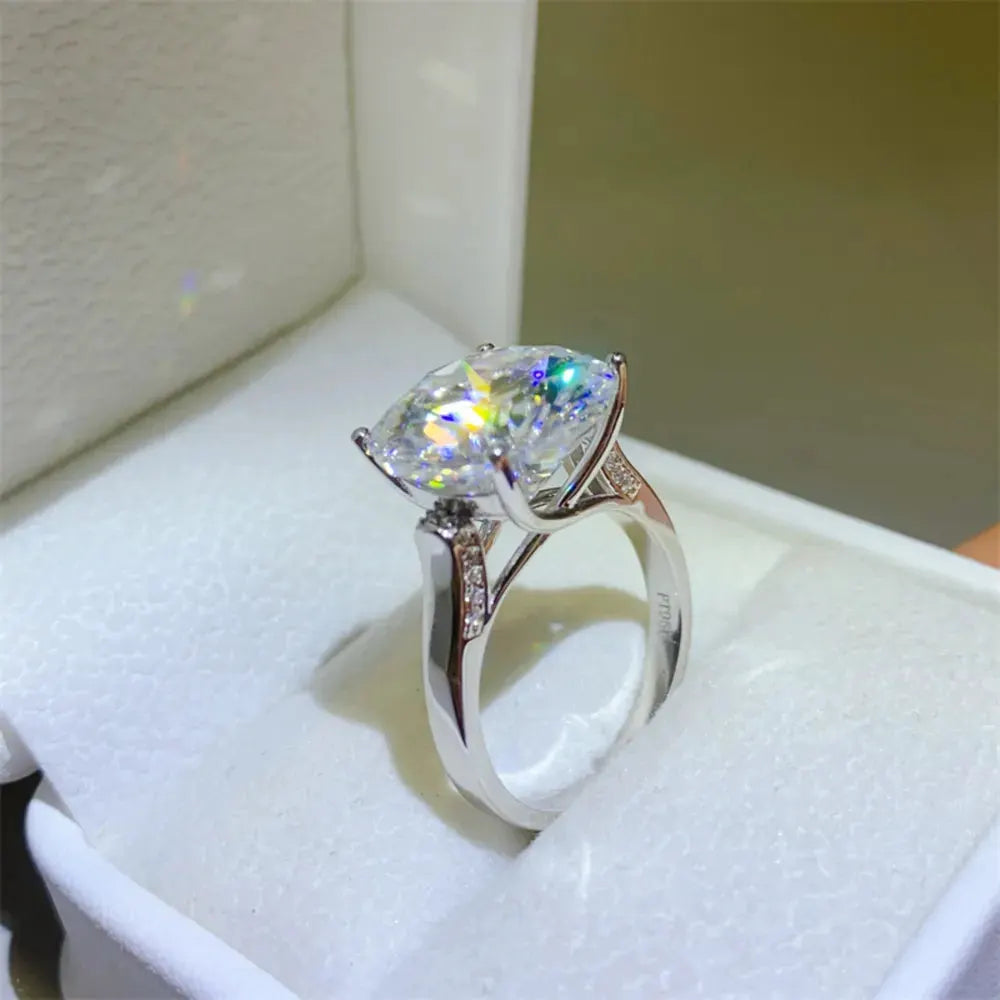 10 Carat Moissanite 925 Sterling Silver Ring by Partner Label