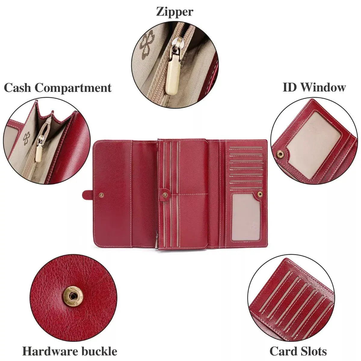 Leather Long Wallet by Partner Label