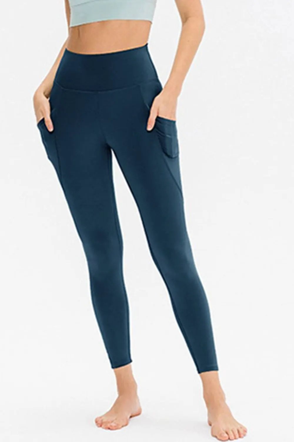 Slim Fit Long Active Leggings with Pockets by Partner Label