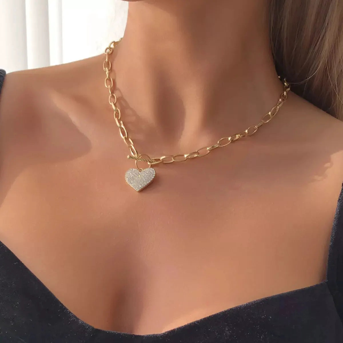 18K Gold-Plated Heart Pendant Necklace by Partner Labels