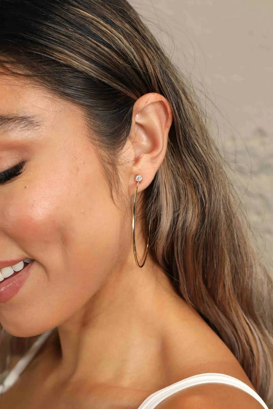 Adored 925 Sterling Silver Moissanite Hoop Earrings by Partner Label