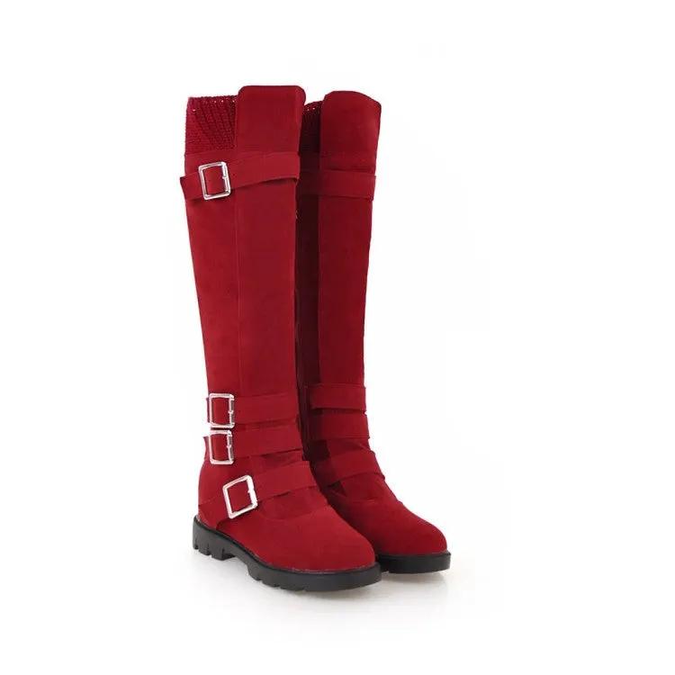 British Belt Buckle High Top Martin Boots Women by Maiden-Art
