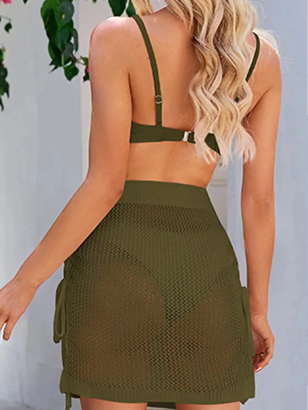 Drawstring Elastic Waist Swim Skirt by Partner Label