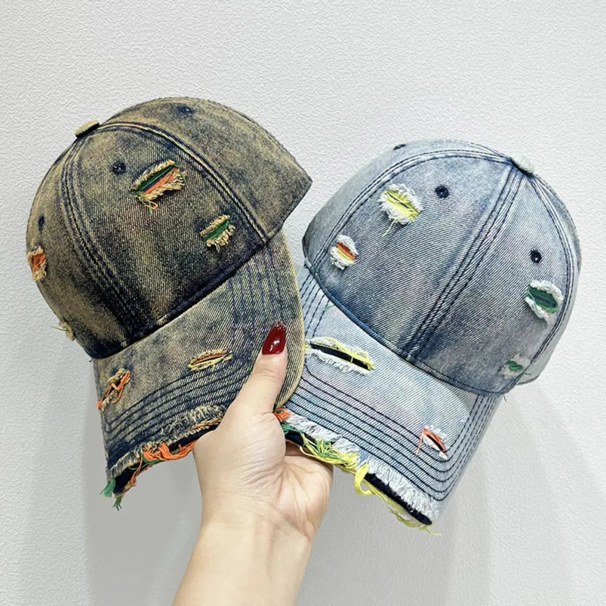Distressed Adjustable Baseball Cap by Partner Label