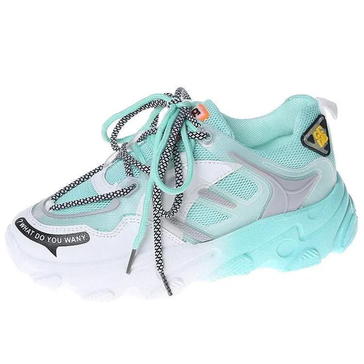 Gradient Rainbow Platform Daddy Shoes Women by Maiden-Art