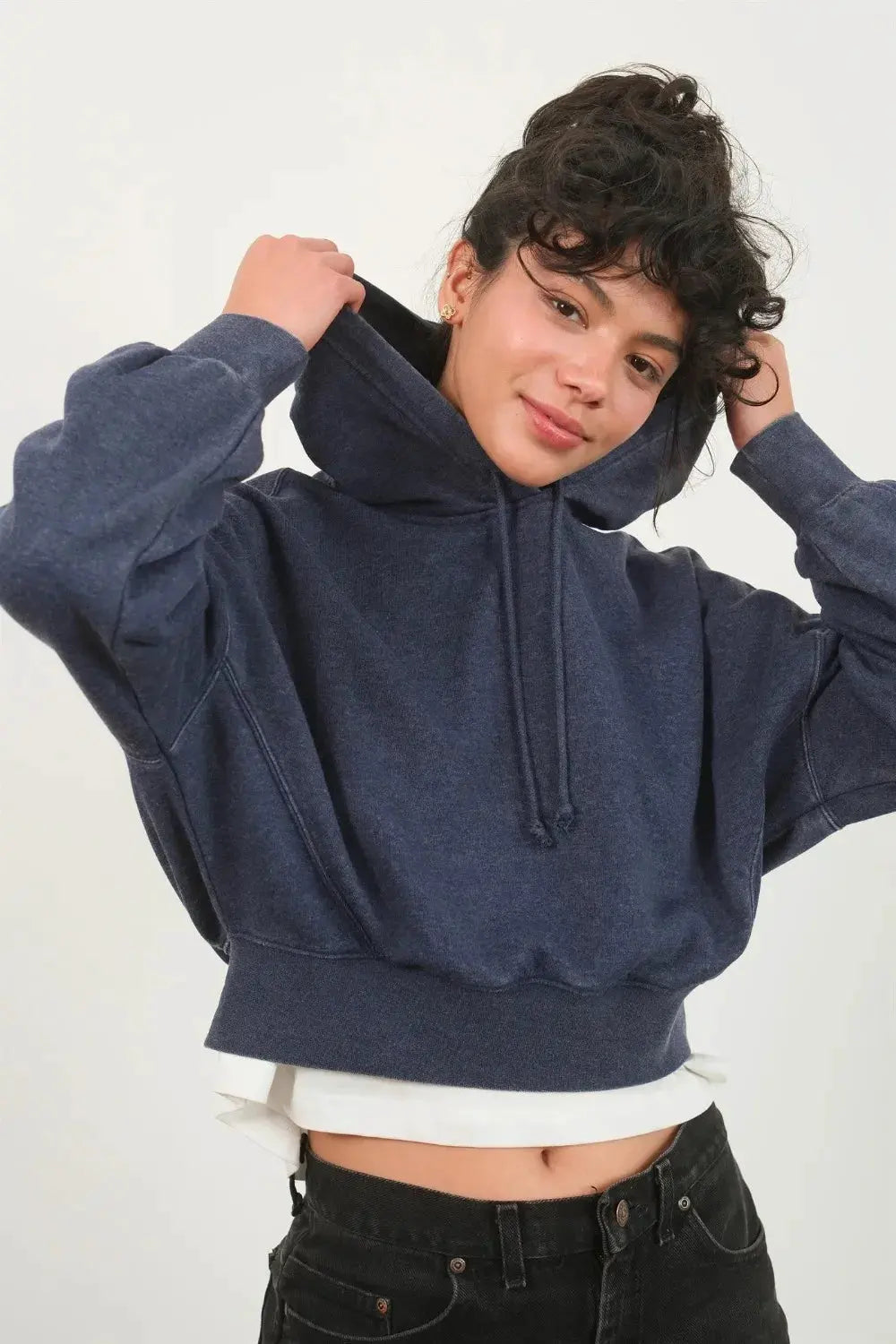 HYFVE Drop Shoulder Cropped Hoodie by HYFVE