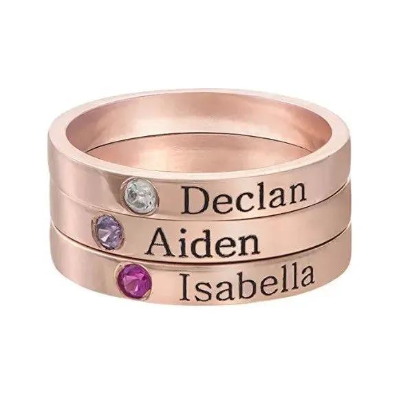 S925 ring lettering couple personalized name customization by Maiden-Art