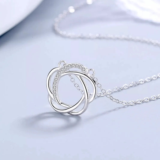 925 Sterling Silver Zircon Pendant Necklace by Partner Labels