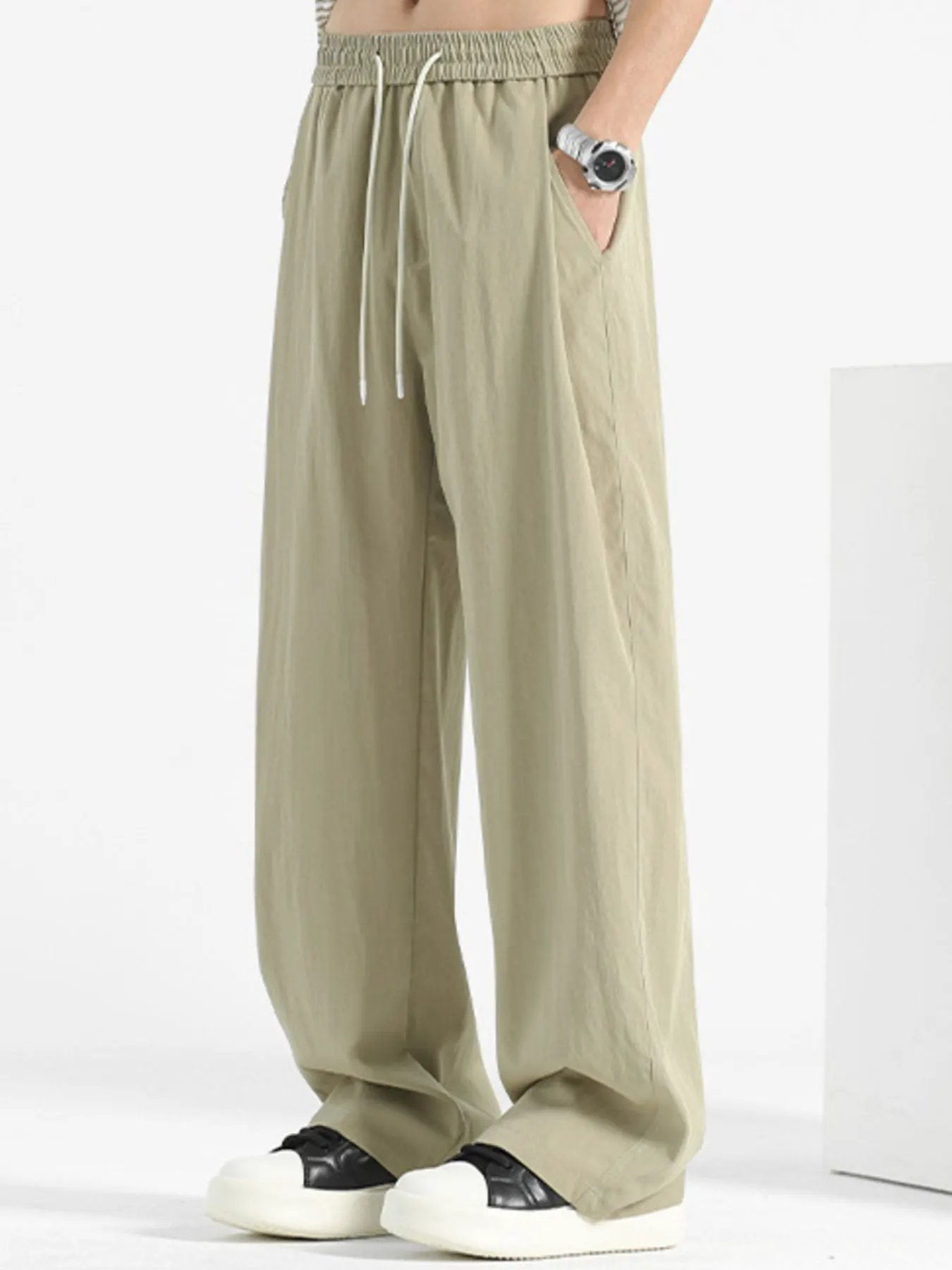 Men's Plus Size Loose Fit Drawstring Casual Pants by Partner Label
