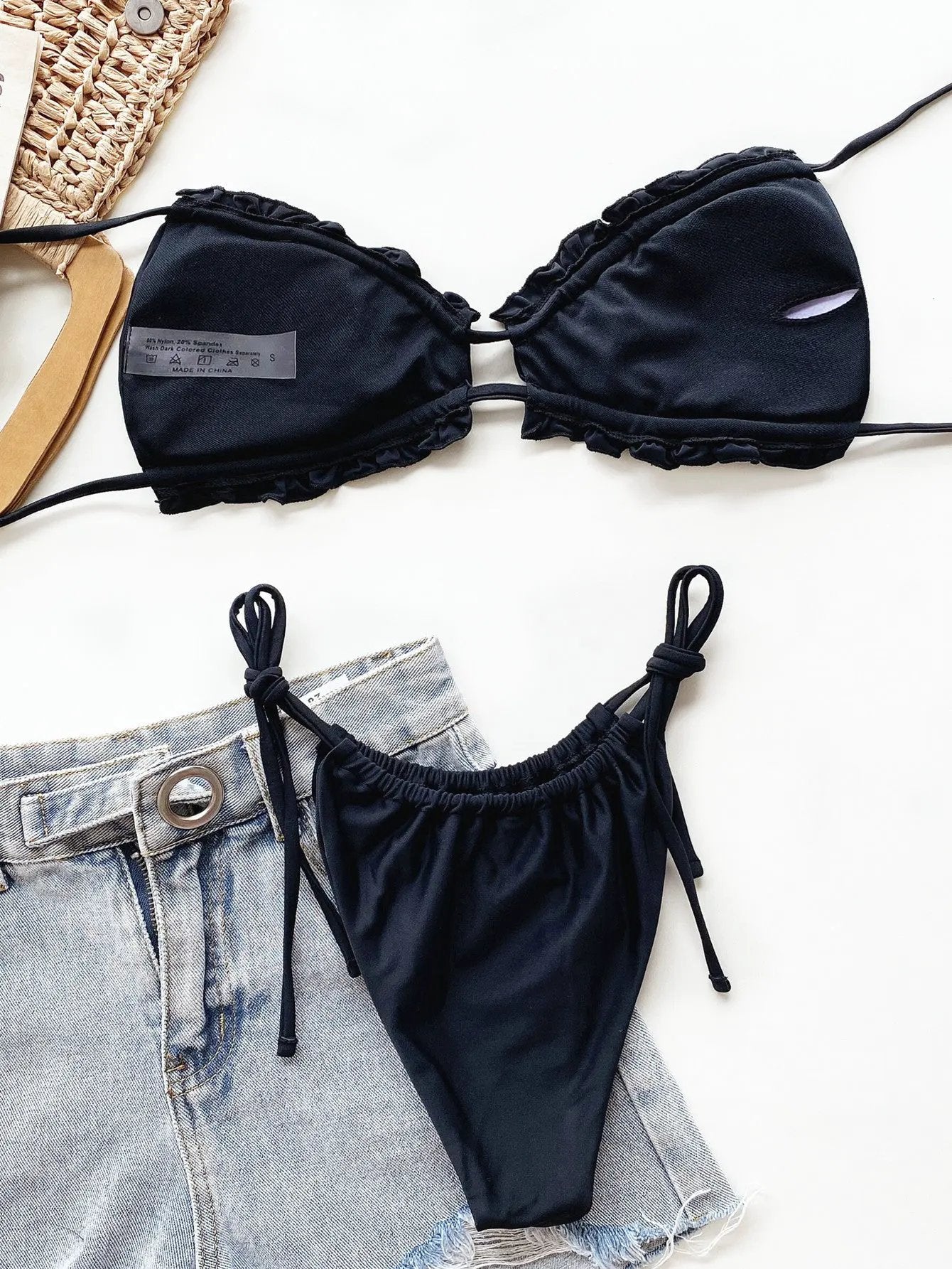Frill Trill Halter Neck Bikini Set by Partner Label