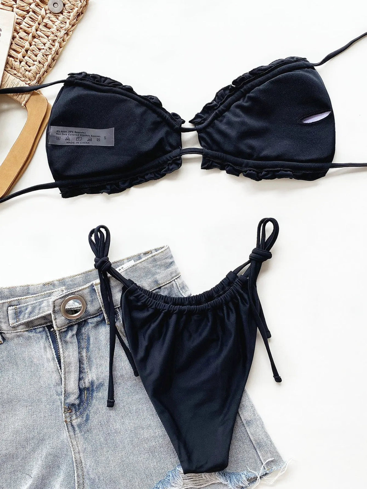 Frill Trill Halter Neck Bikini Set by Partner Label