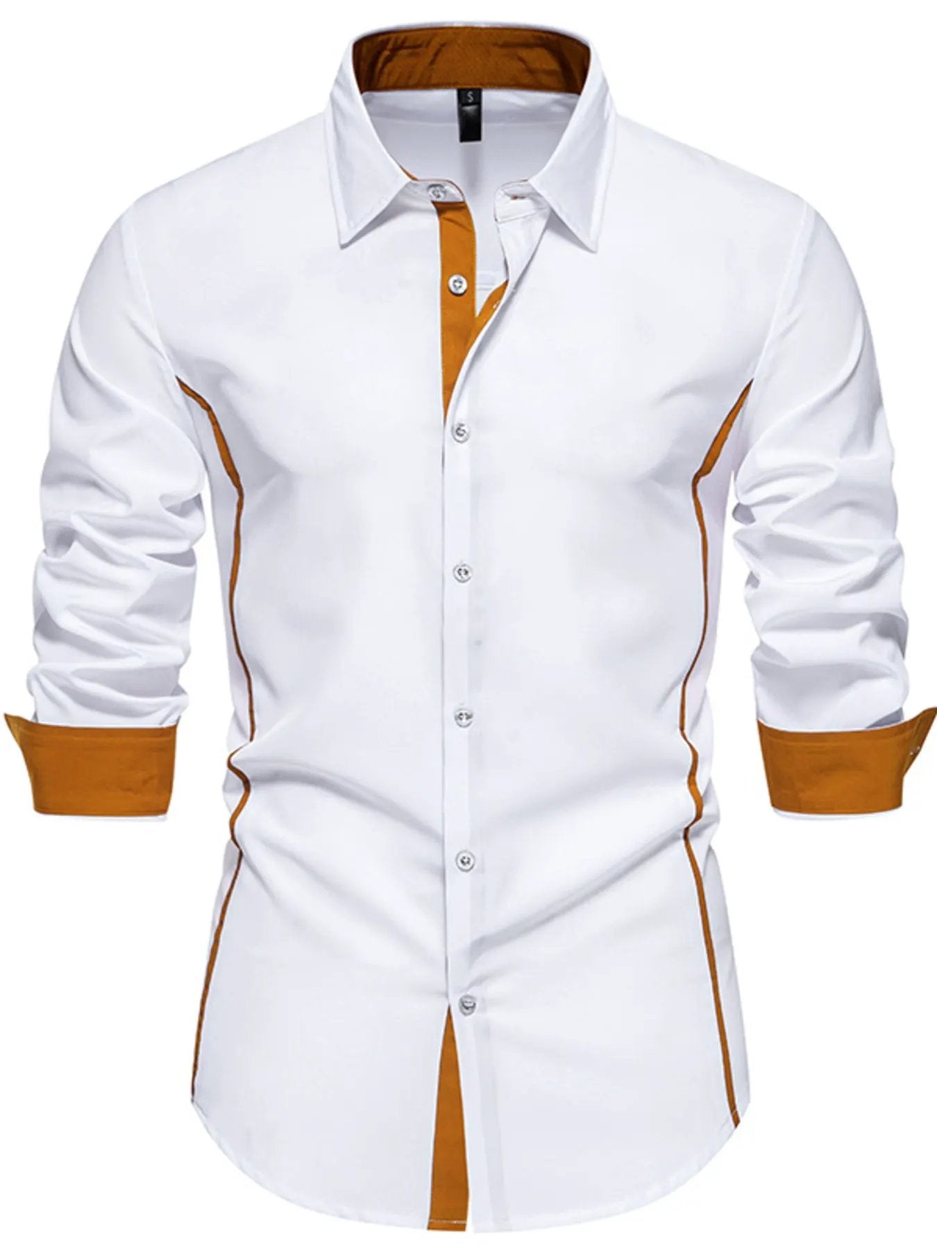 Men's Contrast Trim Button-Down Shirt by Trendsi
